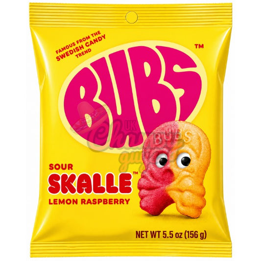 BUBS Sour Lemon Raspberry Skalle Sour Gummy Candy