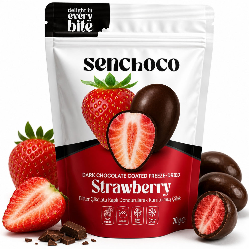 Senchoco Freeze Dried Dark Chocolate Covered Strawberries 70g