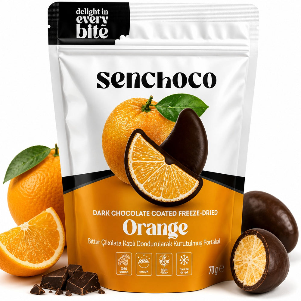 Senchoco Freeze Dried Dark Chocolate Covered Oranges 70g