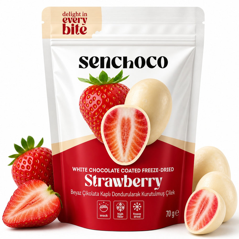 Senchoco Freeze Dried White Chocolate Covered Strawberries 70g