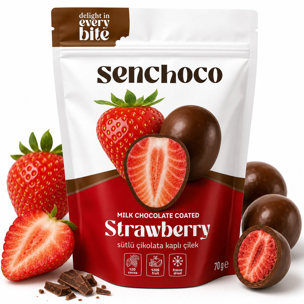 Senchoco Freeze Dried Milk Chocolate Covered Strawberries 70g