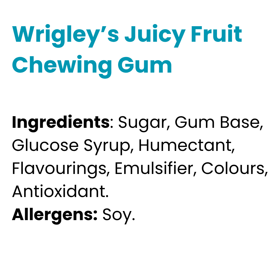 Wrigley’s Juicy Fruit Chewing Gum Pack (13.5g x 20)