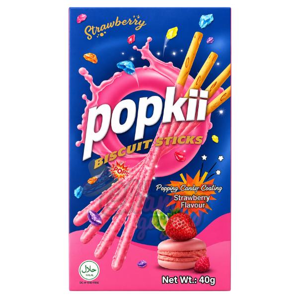 Popkii Strawberry Biscuit Sticks (40g)