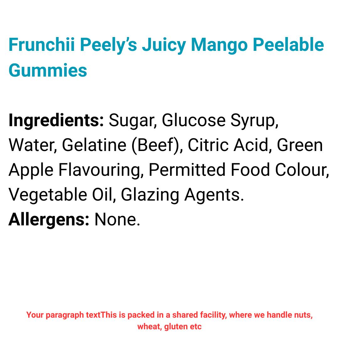 Frunchii Peely’s Juicy Mango Peelable Gummies – Full Box