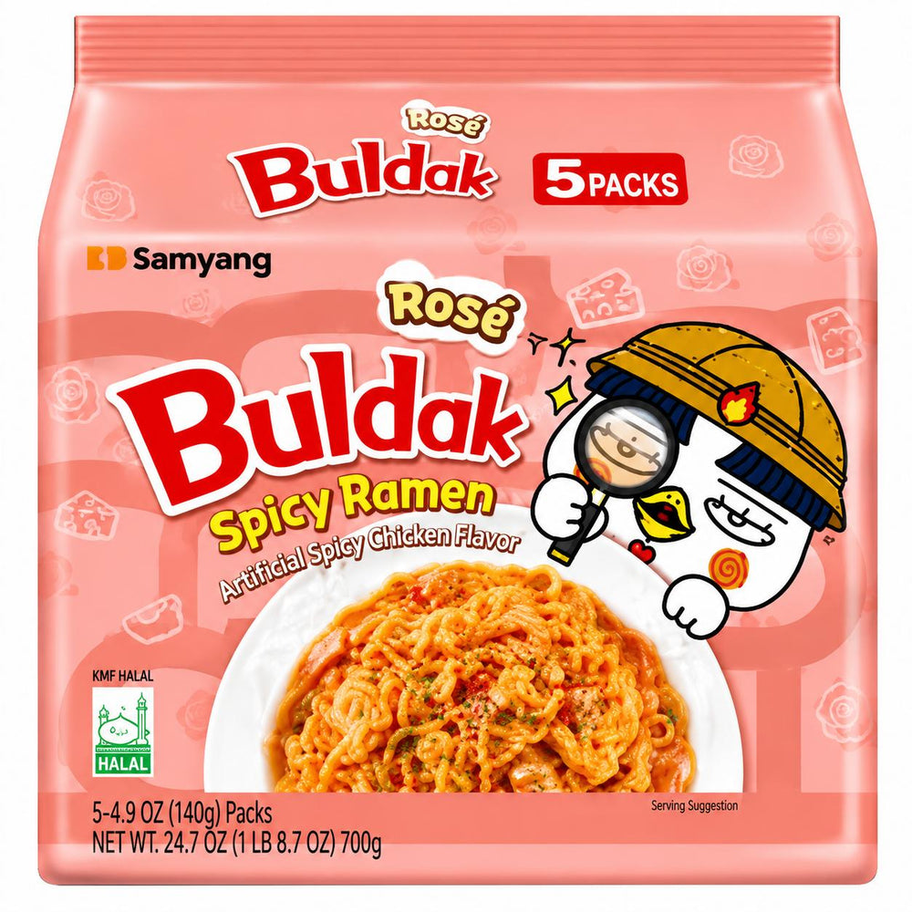 Samyang Buldak Hot Chicken Ramen Rose Flavour Korea Noodles Pack of 5