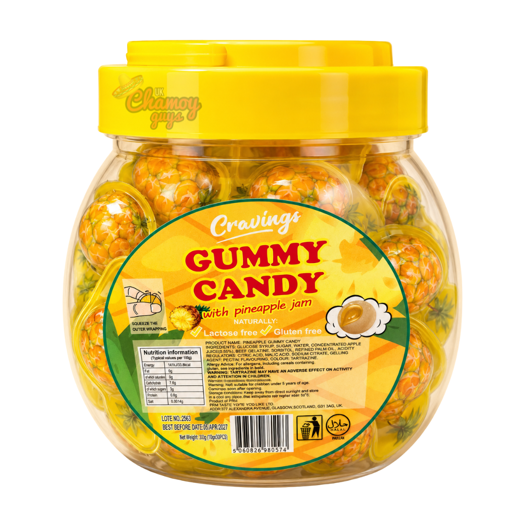 Cravings Jam Filled Pineapple Gummy Candy Jar