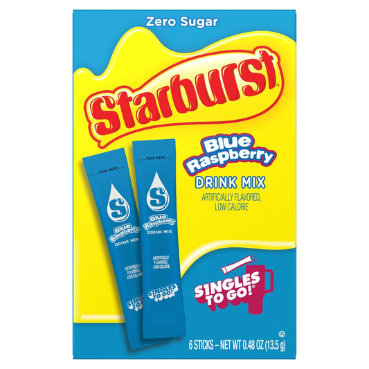 Starburst Singles To Go Drink Mix Sachets Blue Raspberry