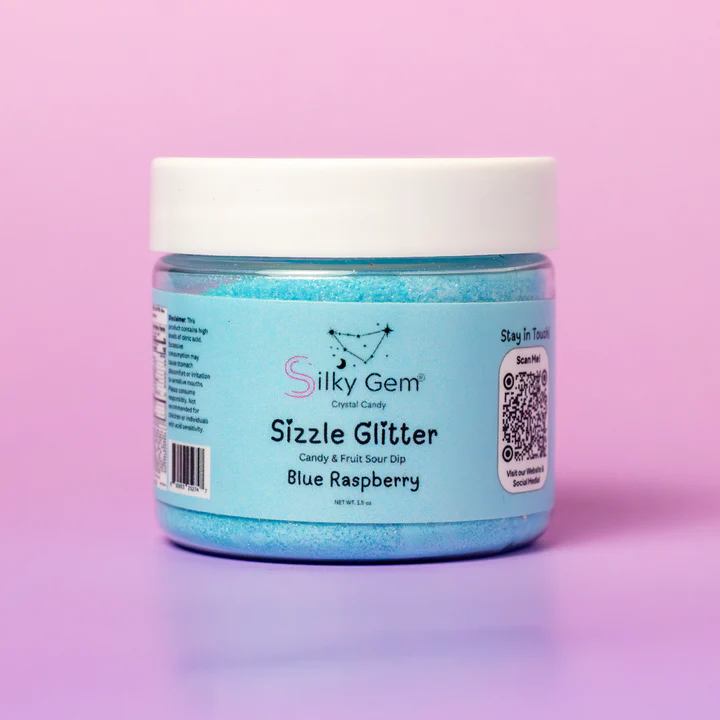 Silky Gem Sizzle Glitter Sour Dip Blue Raspberry