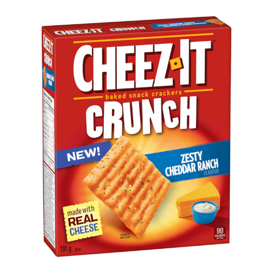 Cheez-It Crunch Crackers – Zesty Cheddar Ranch or Extra Cheesy Flavours | Baked Cheese Snack