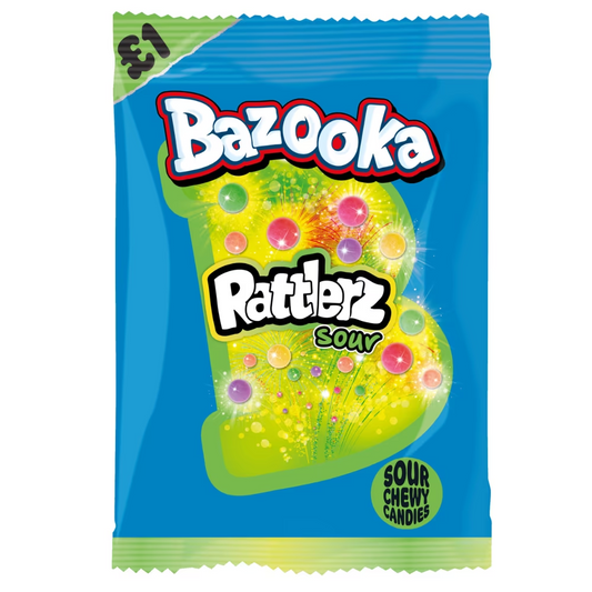 Bazooka Rattlerz Sour Chew Candy 100g
