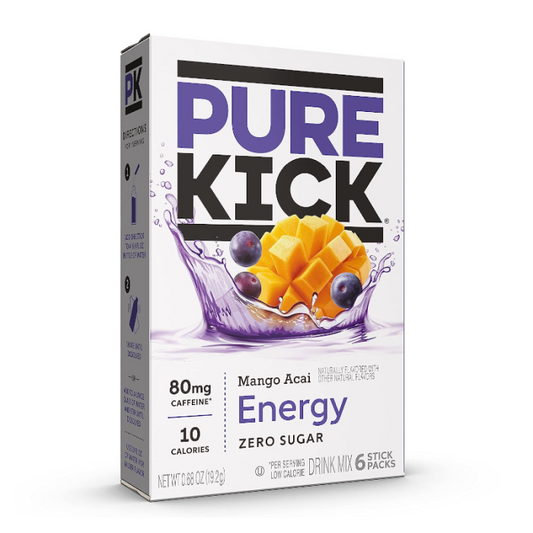 Pure Kick Drink Mix Mango Acai Flavour – Zero Sugar (6 Sticks, 19.2g) USA