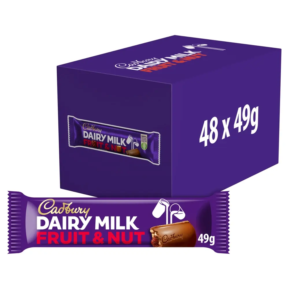 Cadbury Dairy Milk Fruit & Nut Chocolate Bar 49g x 48