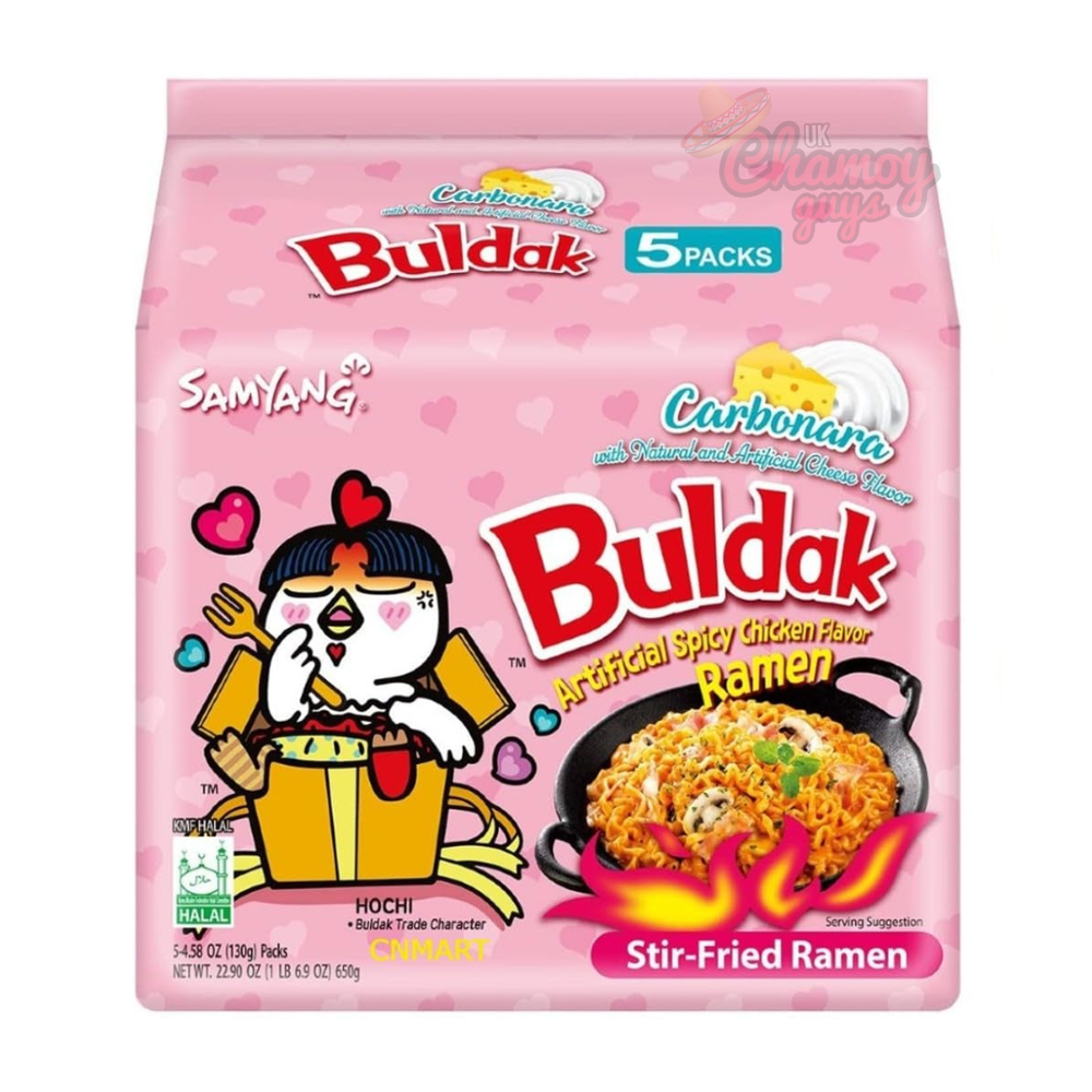 Samyang Buldak Cream Carbonara Artificial Spicy Chicken Flavour Noodles (140g x 5 Pack)