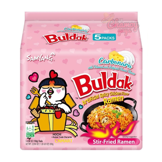 Samyang Buldak Cream Carbonara Artificial Spicy Chicken Flavour Noodles (140g x 5 Pack)