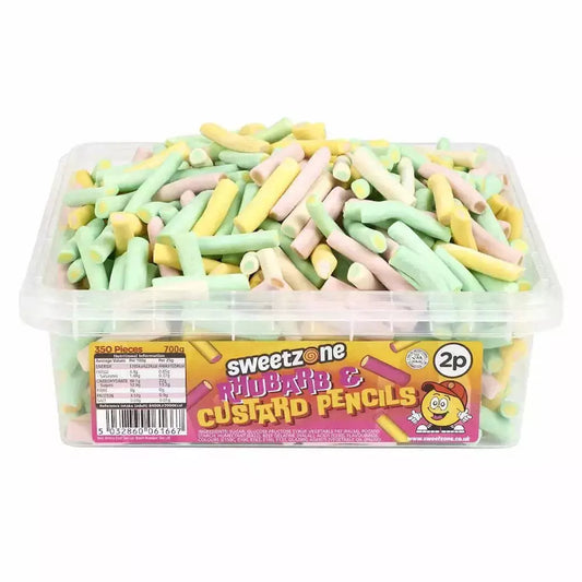 Sweetzone - Rhubarb and Custard Pencils - Sweet Tub