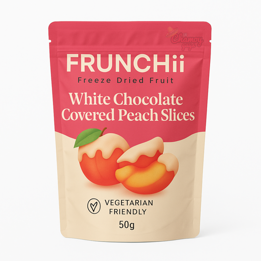 Freeze Dried White Chocolate Covered Peach - 50g